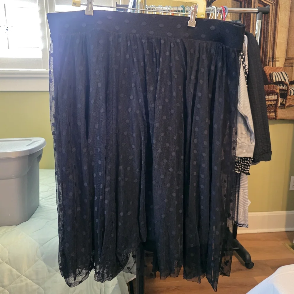 Torrid Black Polka Dot Tulle Midi Skirt for Night Out 3X EUC - Picture 11 of 13